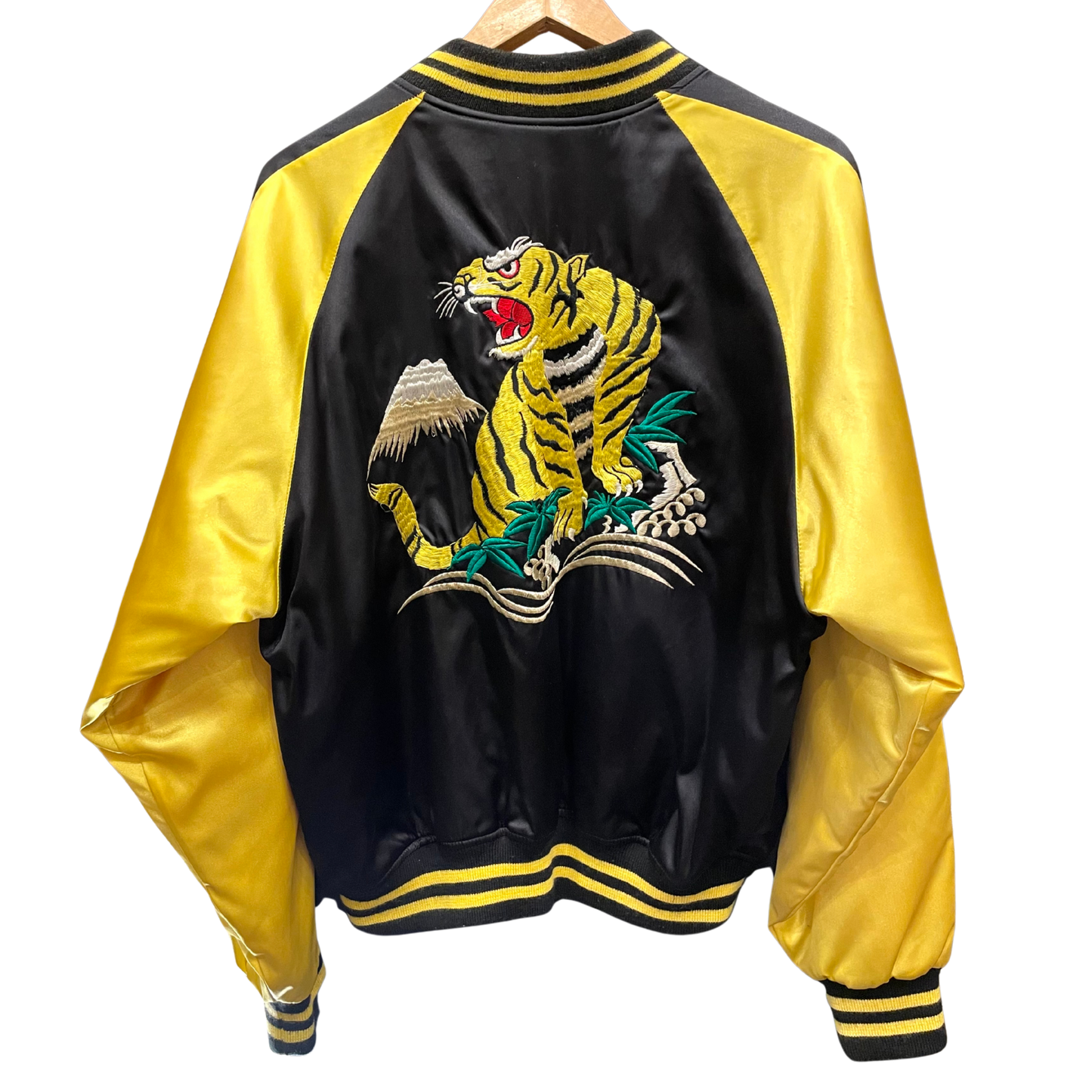 Vintage / Tigre, feuilles bambou , Mt.Fuji,  vague