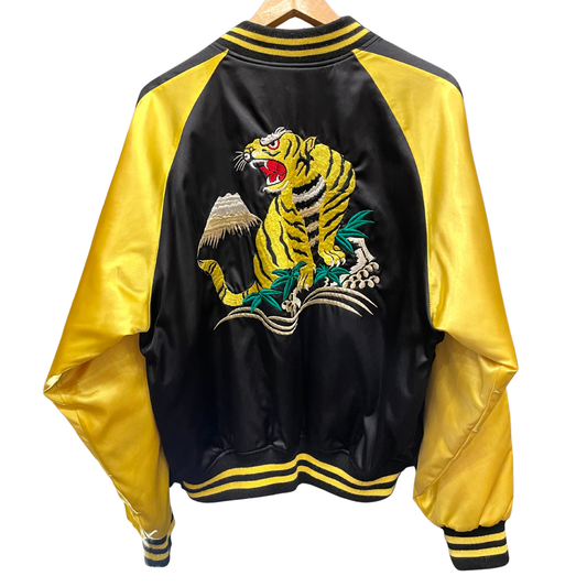 Vintage / Tigre, feuilles bambou , Mt.Fuji,  vague