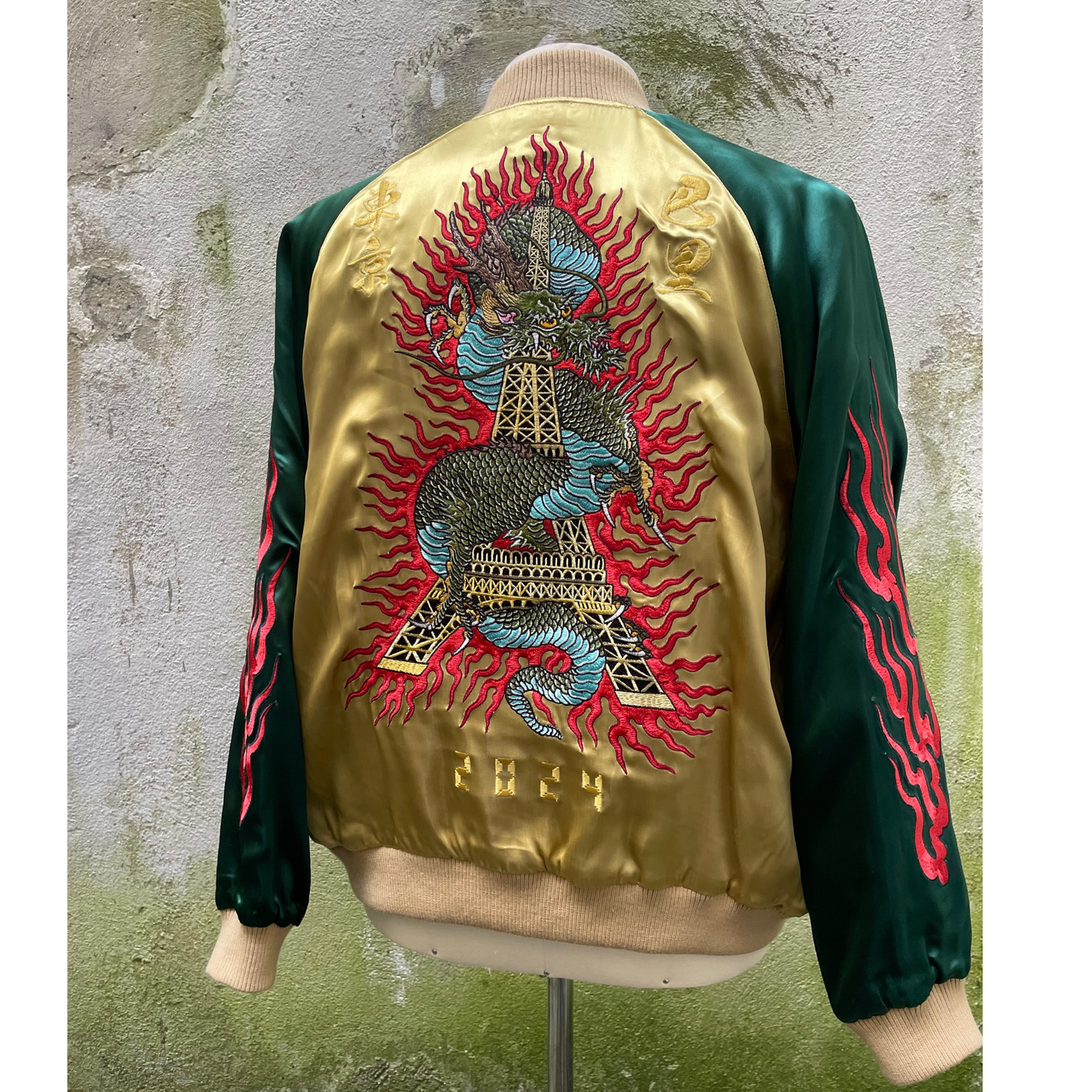 OMIYAGÉ Jacket - Sukajan Original  ‘’ Kin Midori Dragon  ‘’