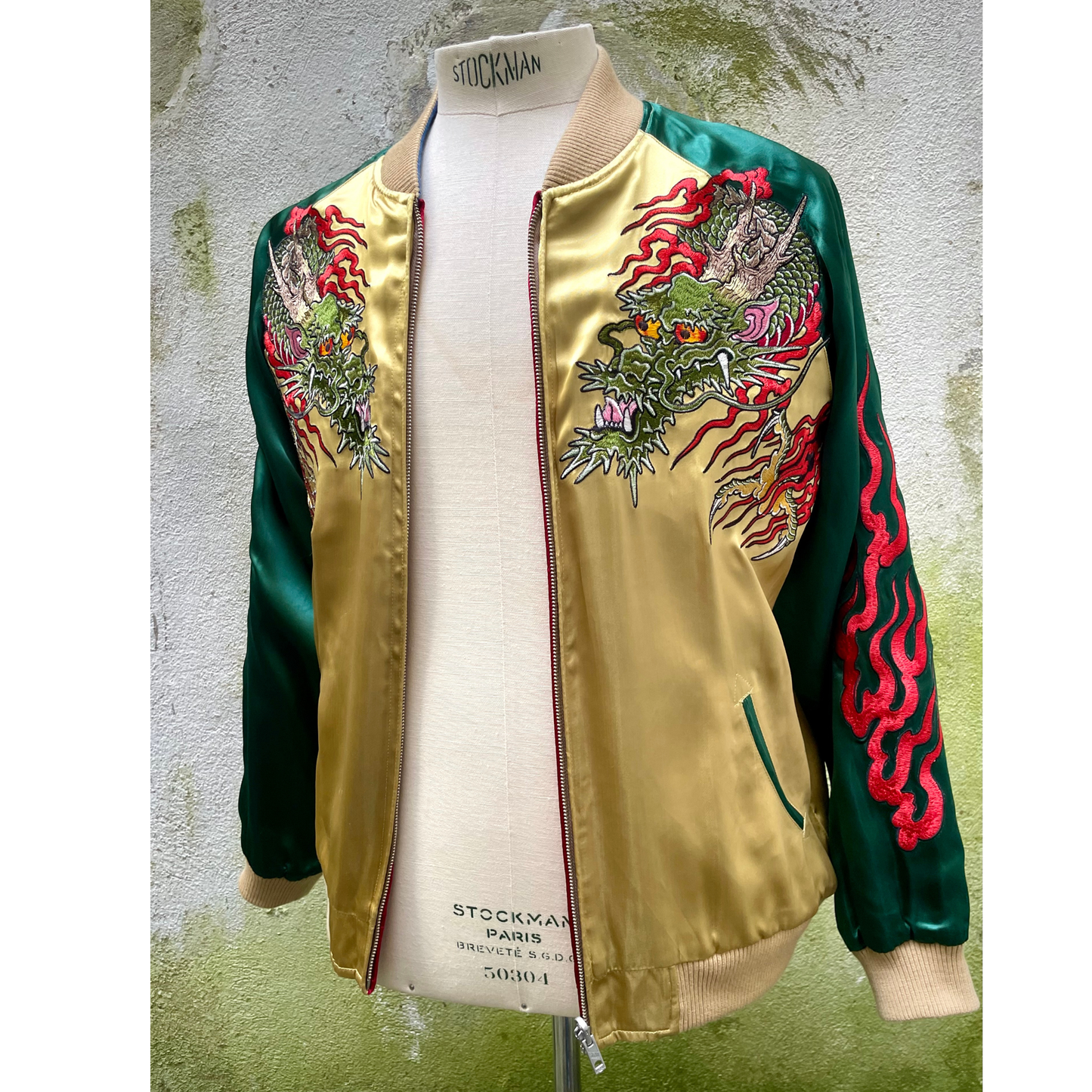 OMIYAGÉ Jacket - Sukajan Original  ‘’ Kin Midori Dragon  ‘’