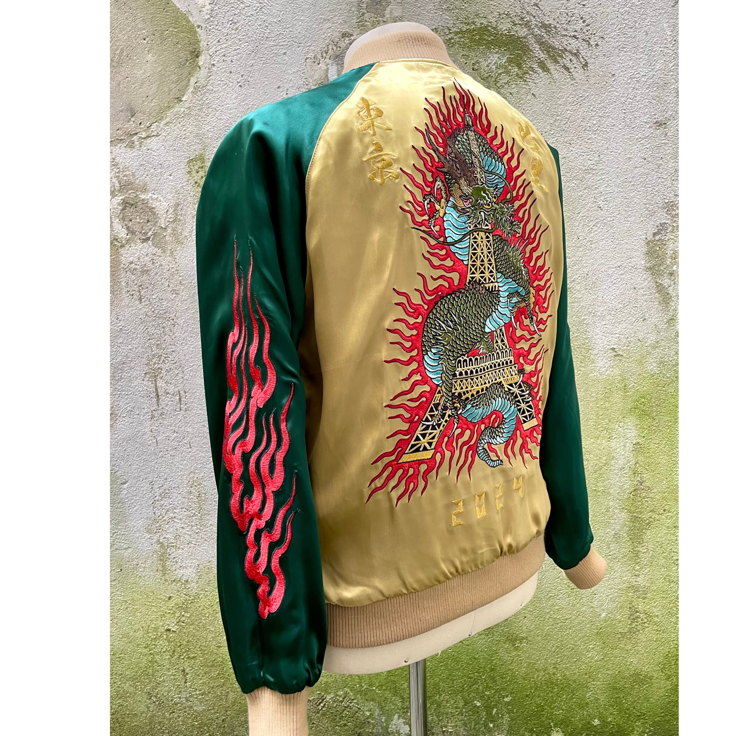 OMIYAGÉ Jacket - Sukajan Original  ‘’ Kin Midori Dragon  ‘’